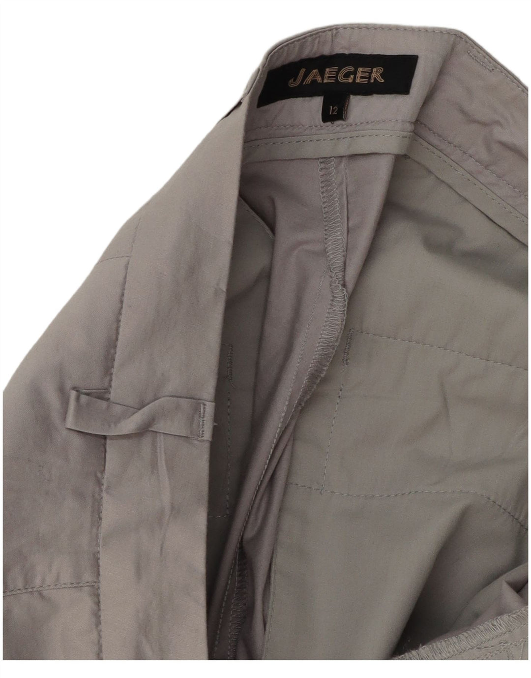 Pantaloni da abito con pegged da donna Jaeger UK 12 Medium W32 L25 Poliestere grigio