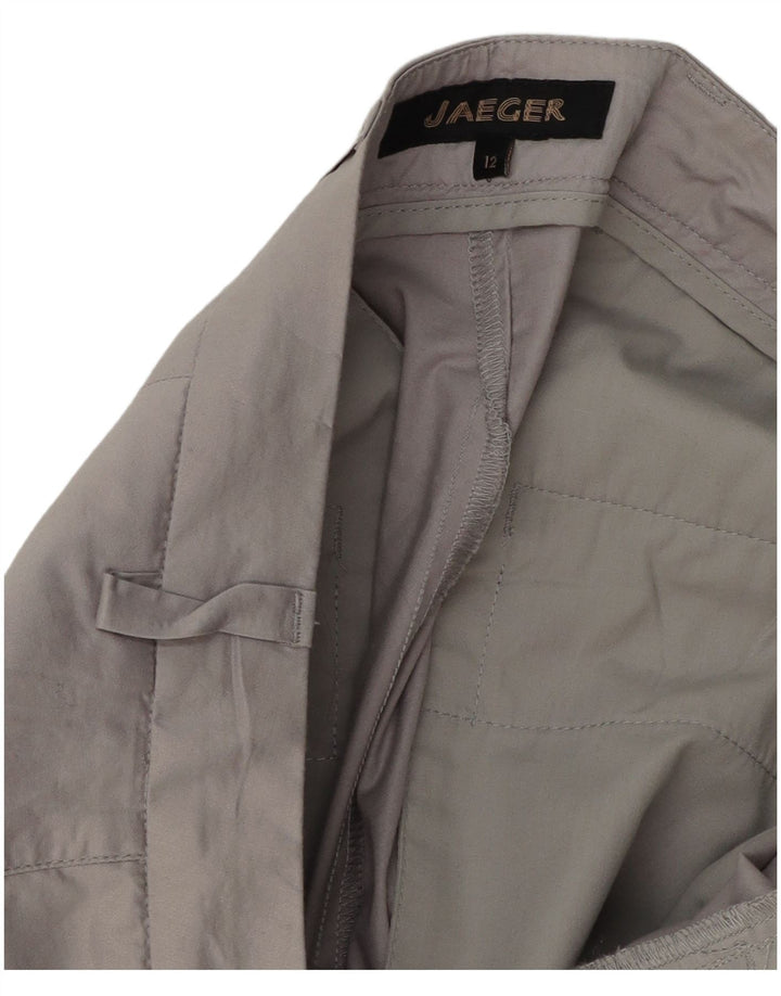 Pantaloni da abito con pegged da donna Jaeger UK 12 Medium W32 L25 Poliestere grigio
