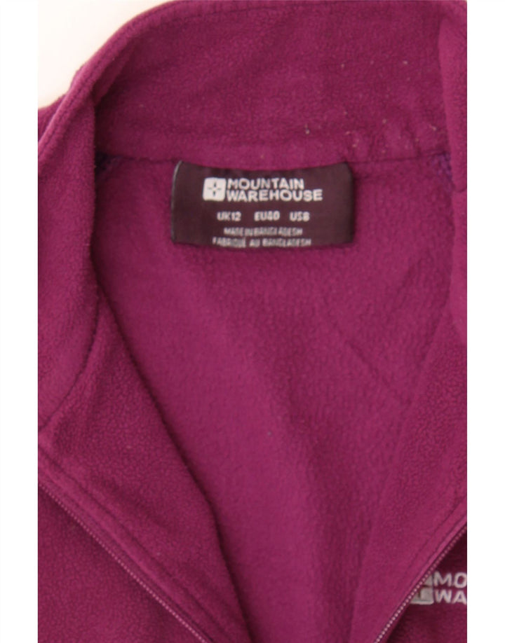 MOUNTAIN WAREHOUSE Womens Fleece Jacket UK 12 Medium Purple Polyester Vintage Mountain Warehouse and Second-Hand Mountain Warehouse from Messina Hembry 