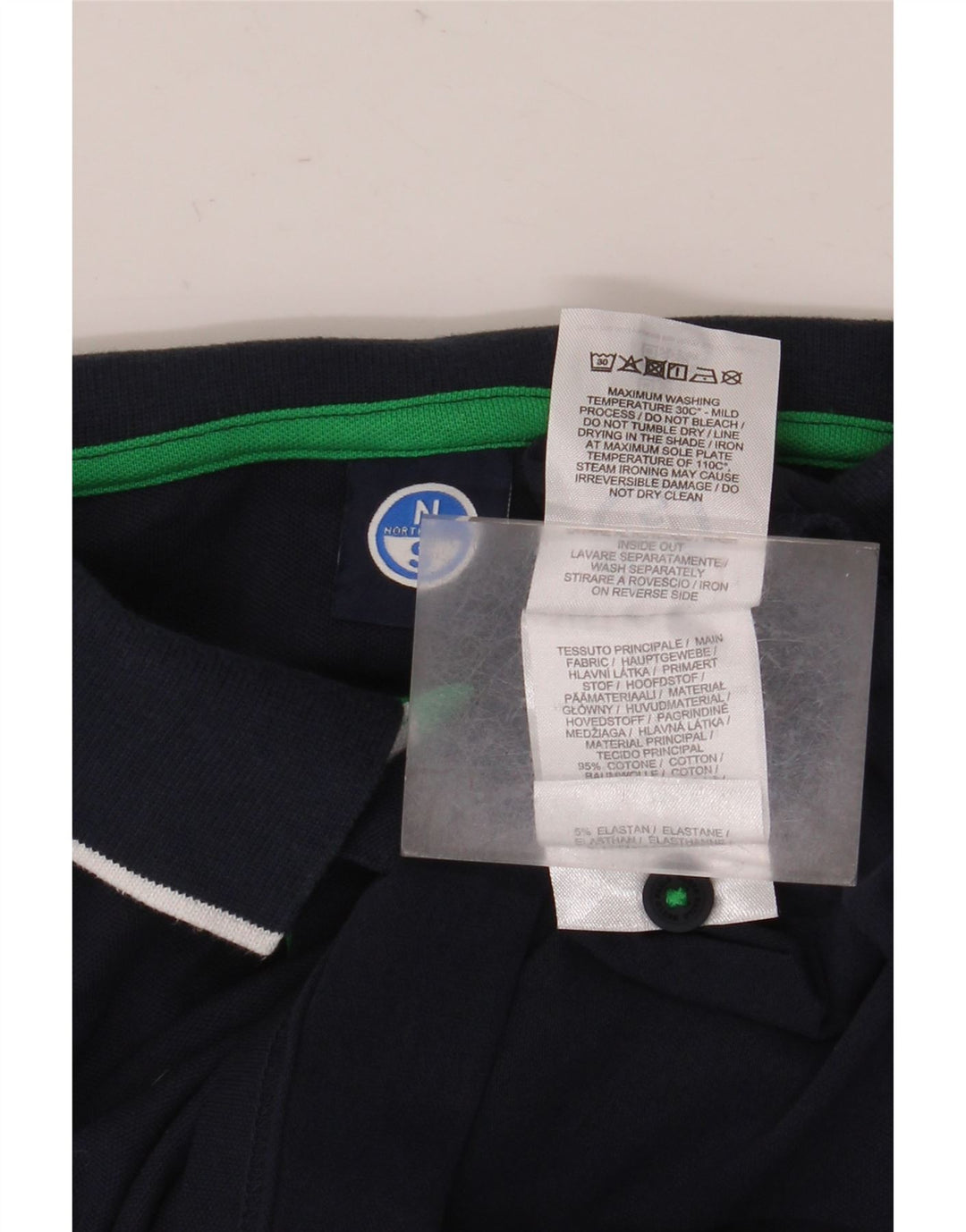 Polo grafica da uomo North Sails grande in cotone blu navy