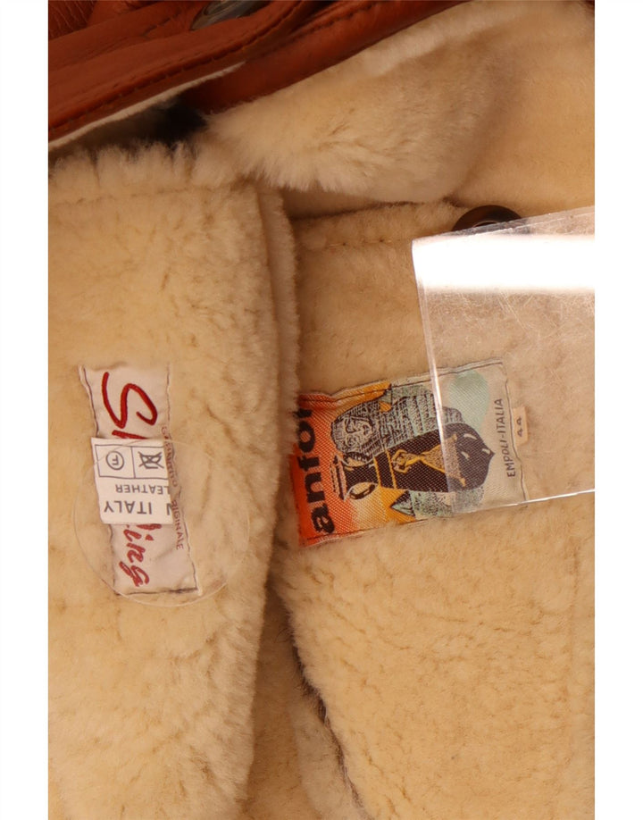 Giacca in montone da donna vestibilità ampia Anfor IT 44 Shearling marrone medio