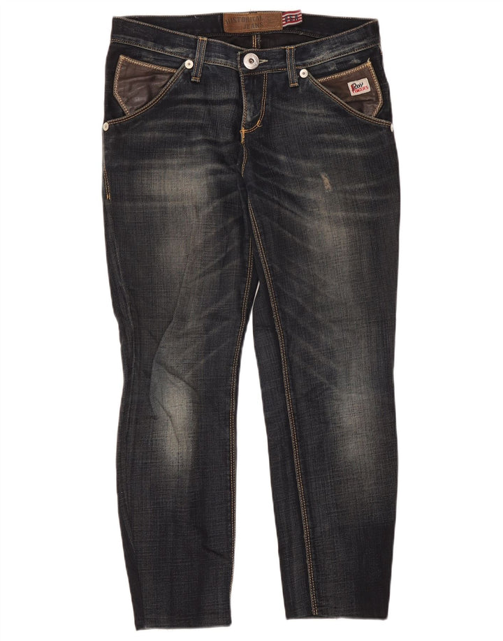 Jeans slim invecchiati da donna Roy Rogers W28 L26 Blu