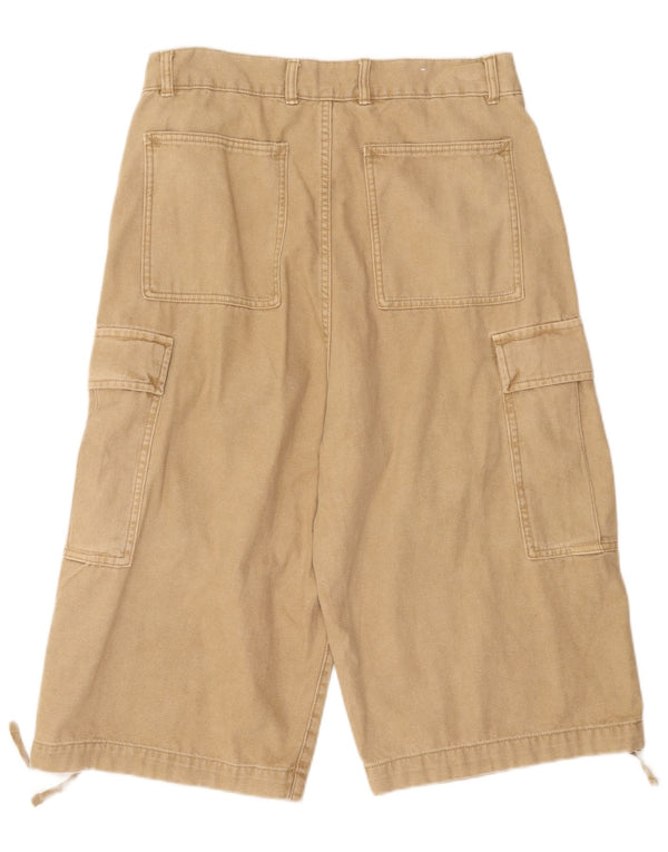 Zara Mens Cargo Bermuda Shorts EU 42 Large W32 Beige Cotton