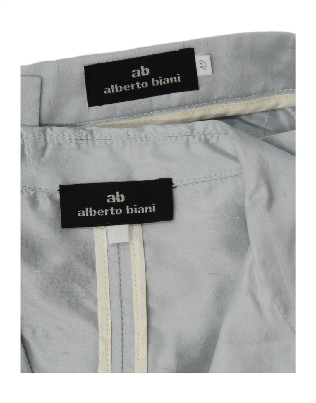 Set gonna da donna in 2 pezzi a 3 bottoni Alberto Biani IT 42 medio W26 seta blu