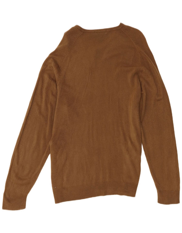 Maglione da uomo con scollo a V Marks & Spencer grande in acrilico marrone