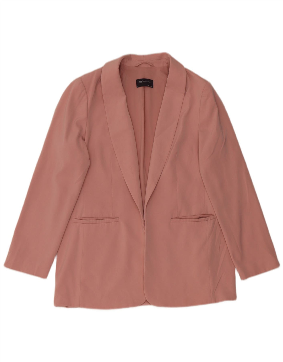 Giacca blazer aperta da donna Marks & Spencer UK 14 grande poliestere rosa