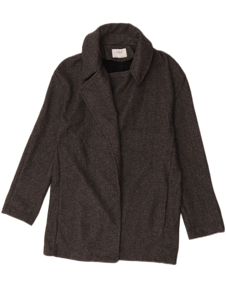 Soprabito oversize da donna Zara UK 10 piccolo poliestere grigio