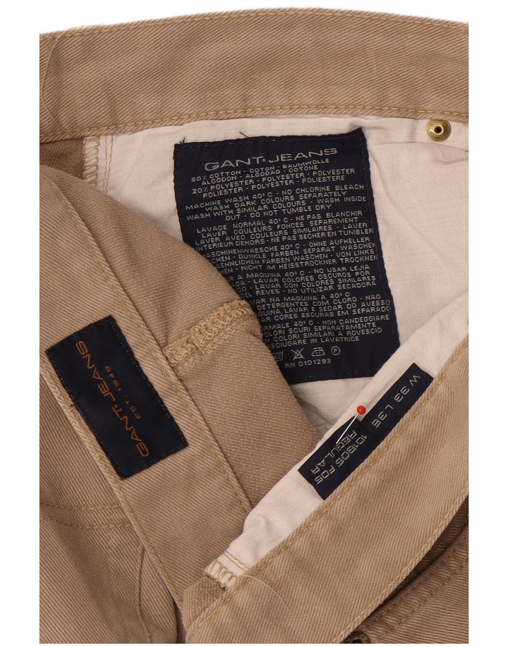 Jeans dritti regolari da uomo Gant W33 L32 cotone beige
