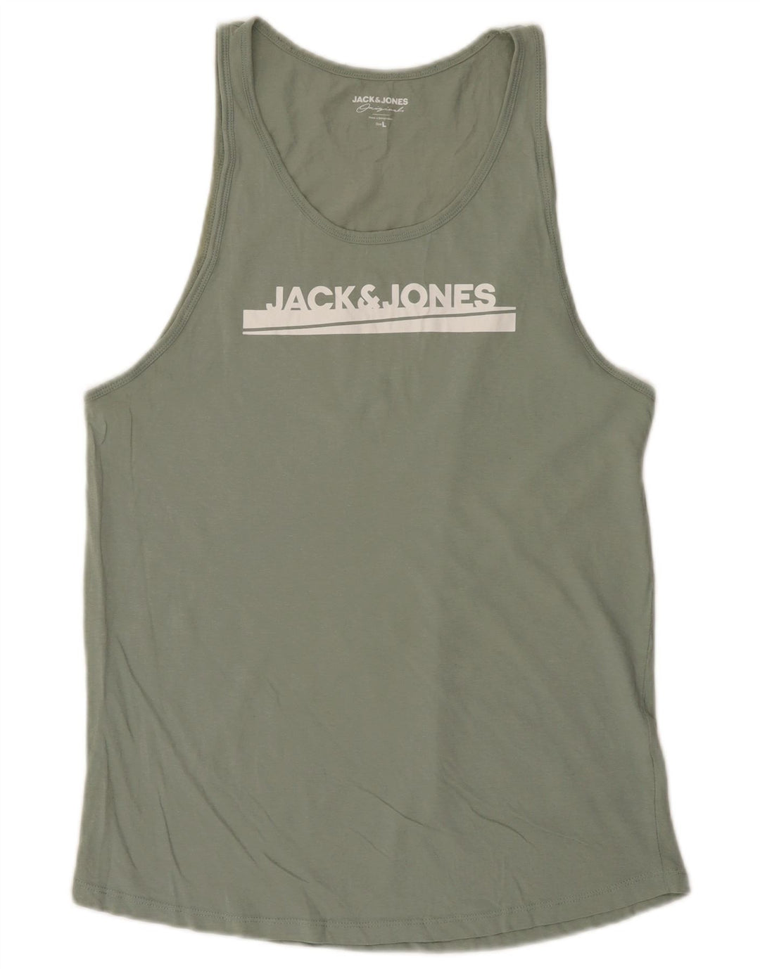 Jack & Jones Canottiera grafica da uomo grande in cotone verde