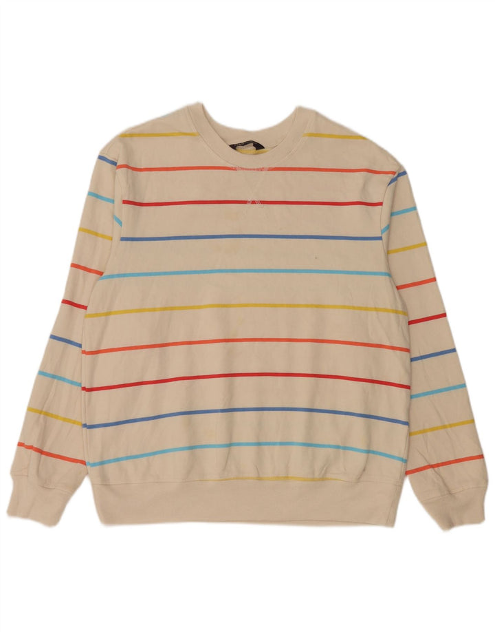 Felpa da donna Marks & Spencer Jumper UK 14 Medium Off White Striped