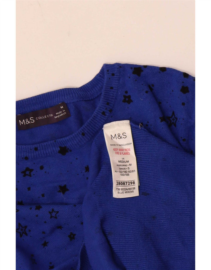 Marks & Spencer Maglione da donna con scollo a barca con motivo astratto UK 14 Medi