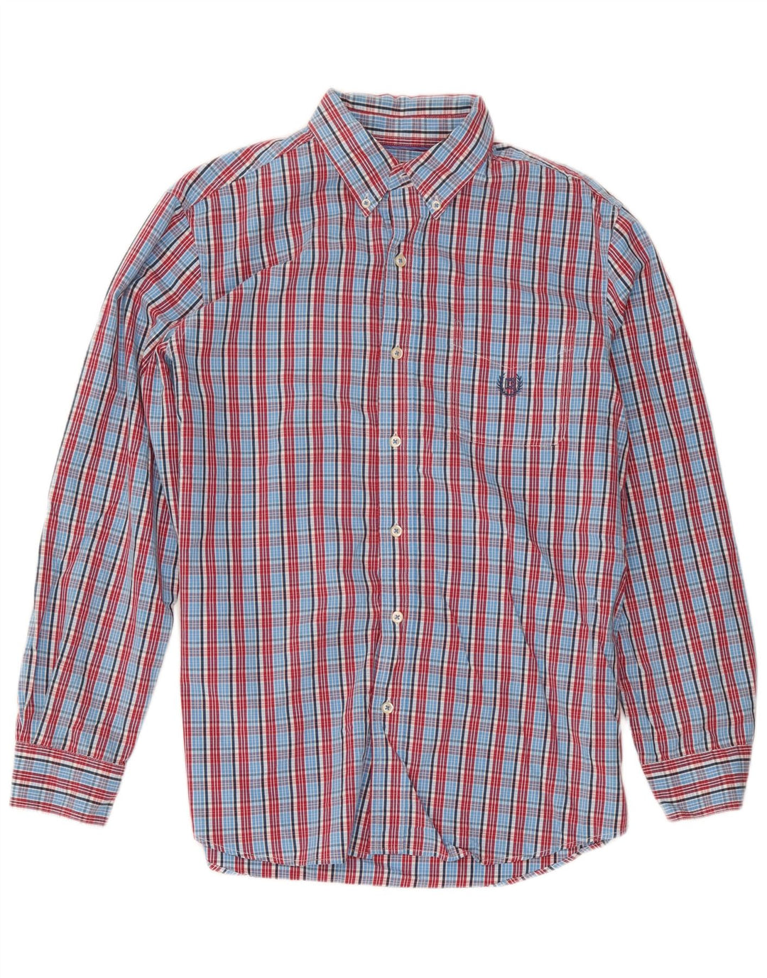 Camicia da uomo Chaps in cotone a quadri blu medio