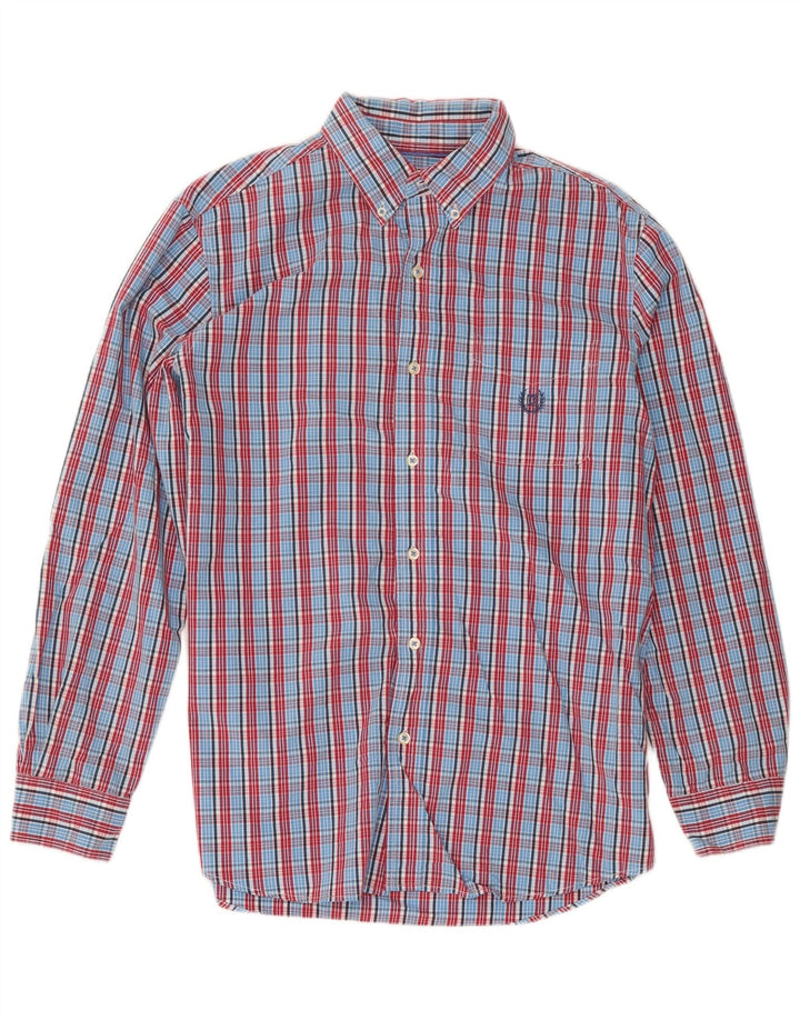 Camicia da uomo Chaps in cotone a quadri blu medio