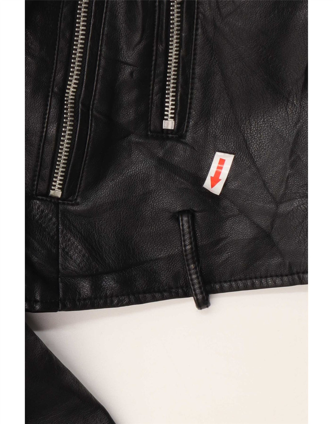 Giacca da motociclista in ecopelle corta da donna Levi's UK 10 piccola in poliuretano nero