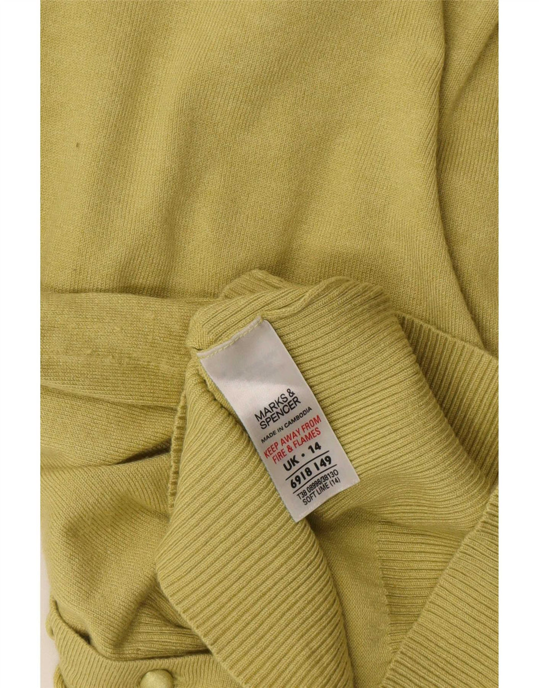 Maglione cardigan con maniche a 3/4 da donna Marks & Spencer UK 14 Verde medio