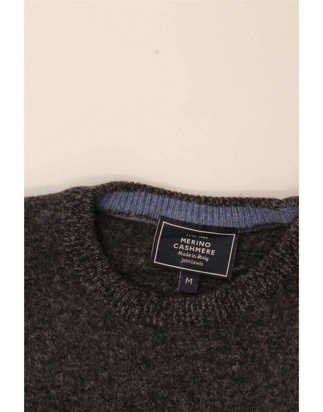 Maglione maglione girocollo da donna John Lewis UK 14 Lana d'agnello grigio medio