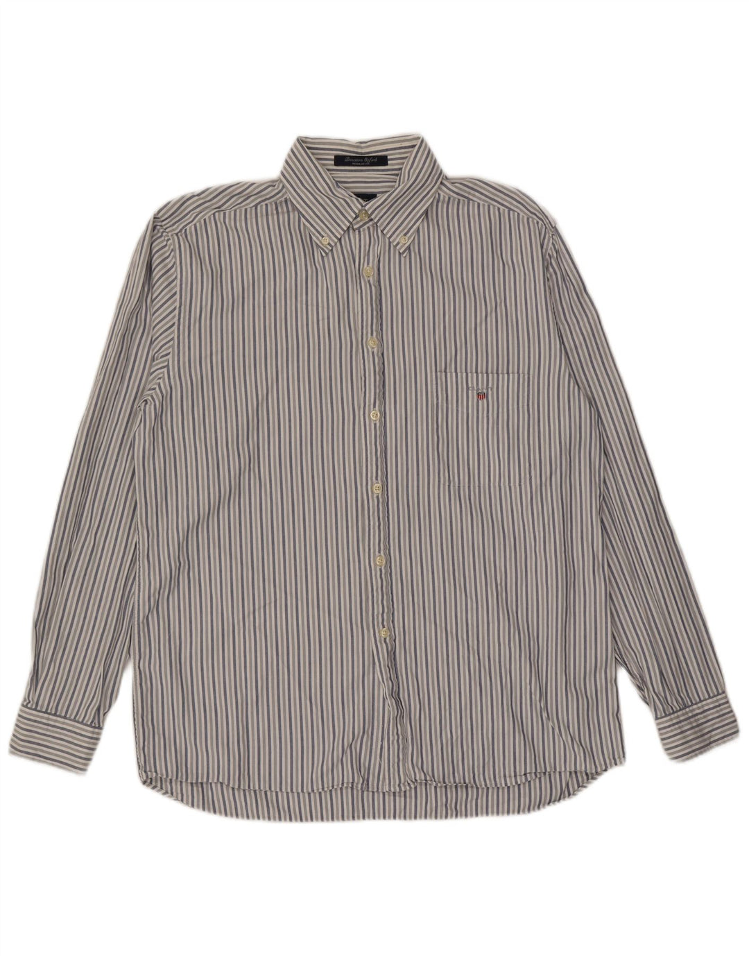 Camicia Gant Uomo Cotone Rigato Blu Medio