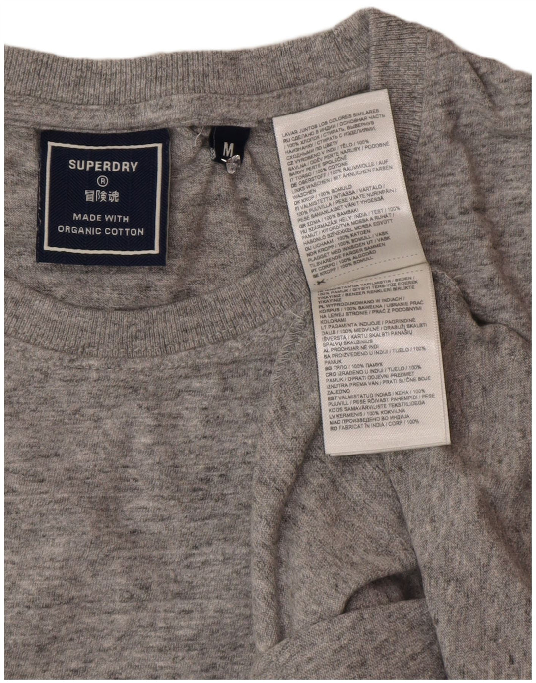 Canotta da uomo Superdry in cotone chiazzato grigio medio