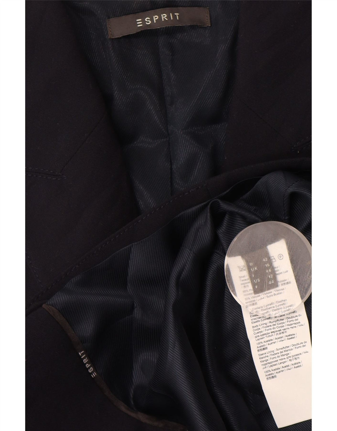 Giacca blazer da donna a 2 bottoni Esprit UK 16 grande poliestere blu navy