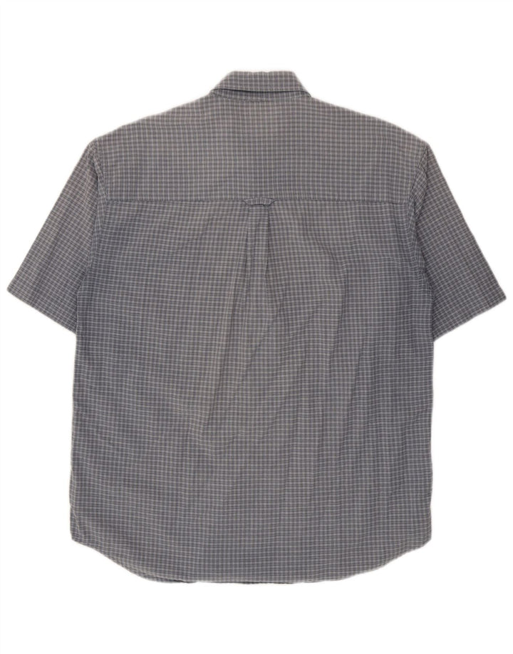 Camicia a maniche corte da uomo Columbia in cotone a quadri blu medio