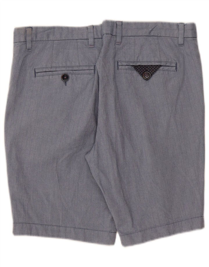 Pantaloncini chino da uomo Ted Baker W34 grande cotone a spina di pesce blu