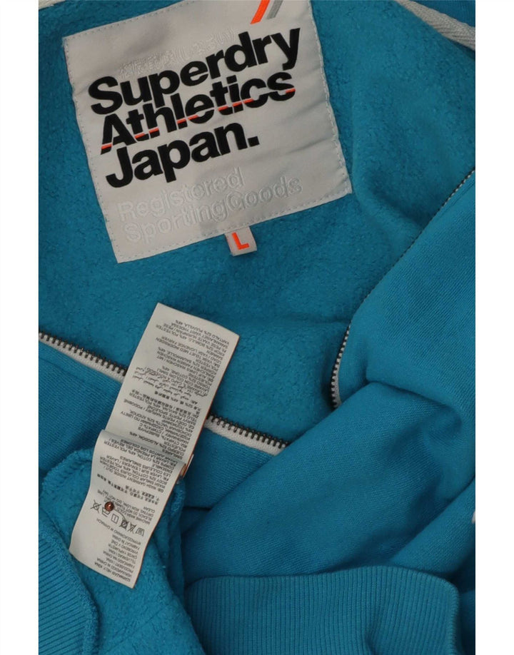 Maglione con cappuccio e zip da uomo Superdry grande in cotone blu
