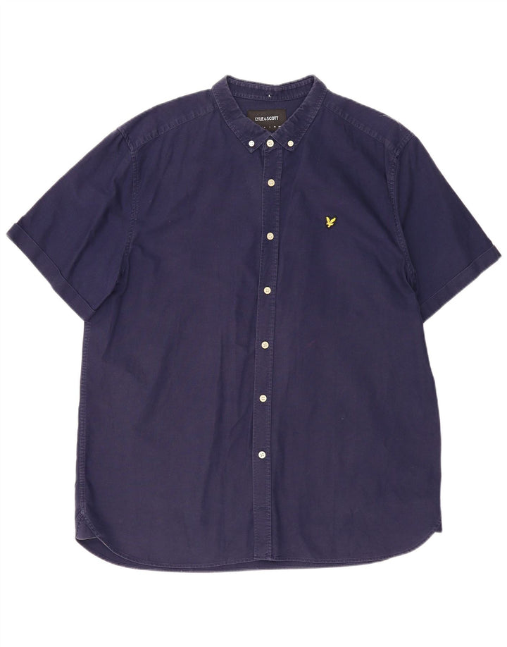 Camicia a maniche corte da uomo Lyle & Scott 2XL cotone blu navy