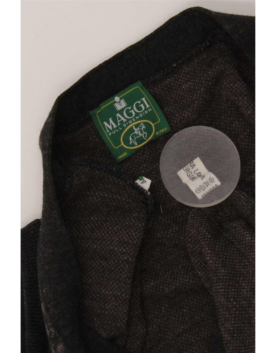 Maglione cardigan senza maniche vintage da uomo in lana vergine geometrica grigio medio