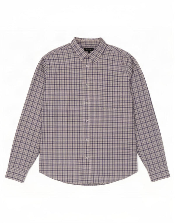 Camicia da uomo in flanella James Pringle, poliestere a quadri grandi blu
