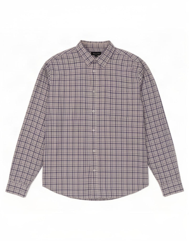 Camicia da uomo in flanella James Pringle, poliestere a quadri grandi blu