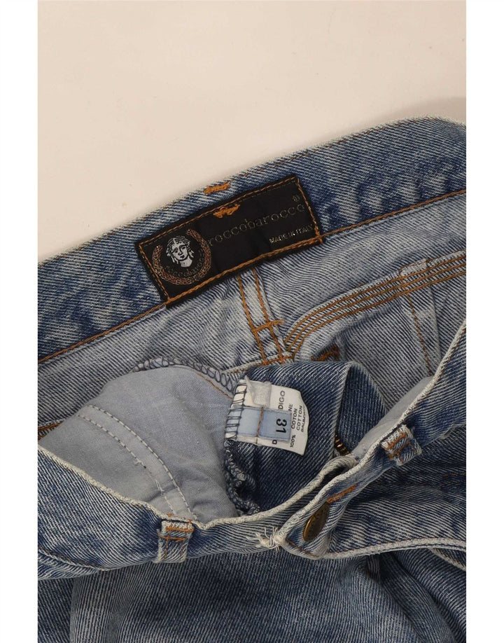 Jeans cropped da donna Roccobarocco W31 L25 cotone blu