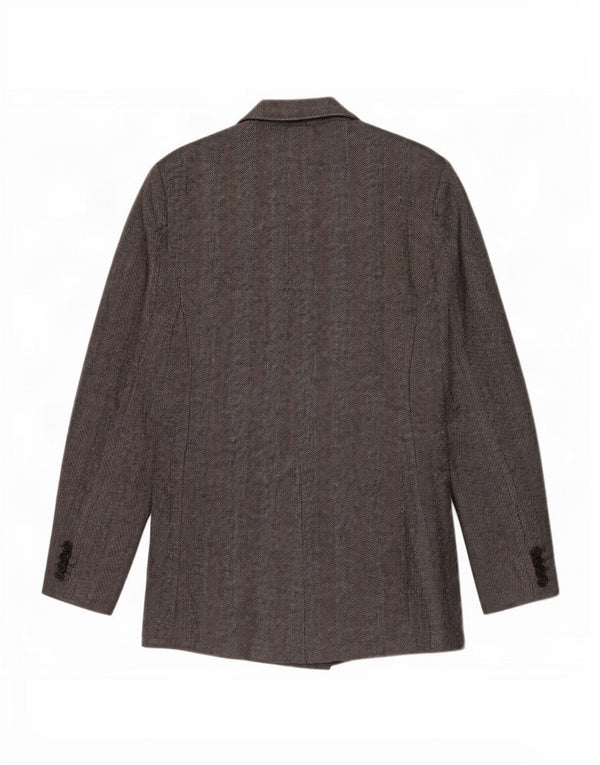 Giacca blazer doppiopetto da donna Zara UK 12 grigio medio a spina di pesce