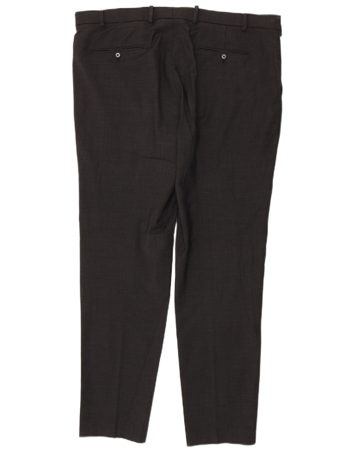 Pantaloni da abito slim su misura da uomo Marks & Spencer W40 L33 in lana grigia