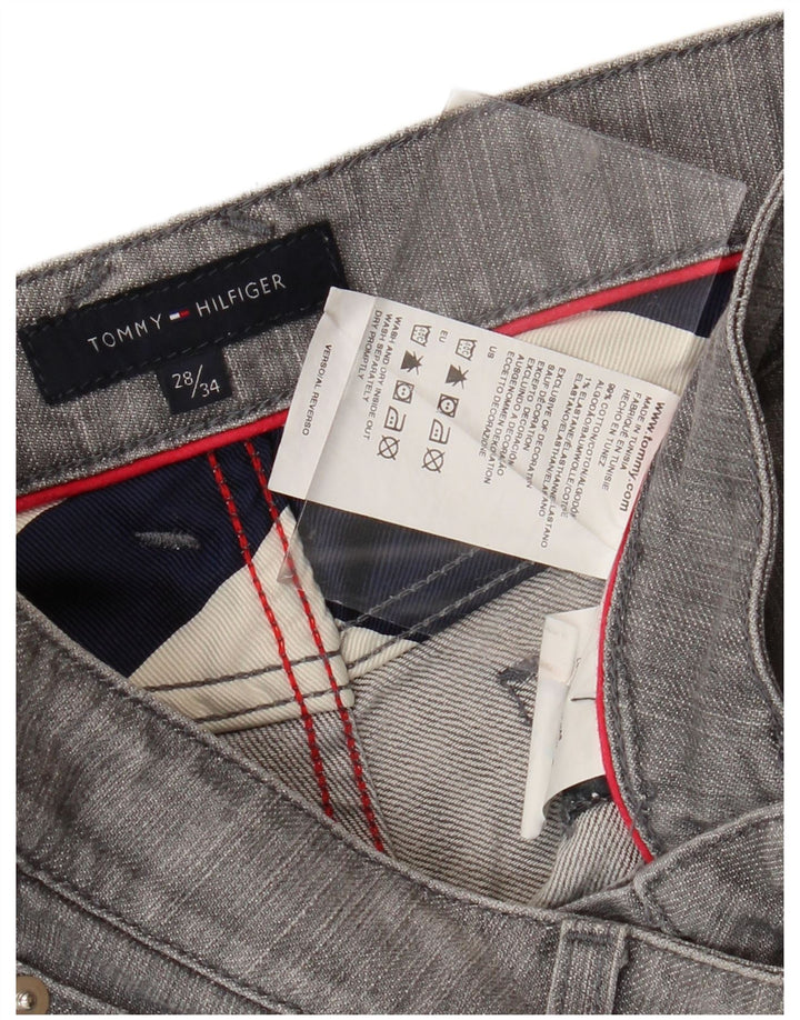 TOMMY HILFIGER Jeans dritti da donna W28 L30 cotone grigio