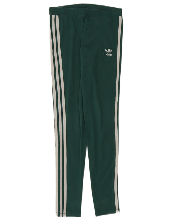 Adidas Womens Leggings UK 4 XS Green Cotton
