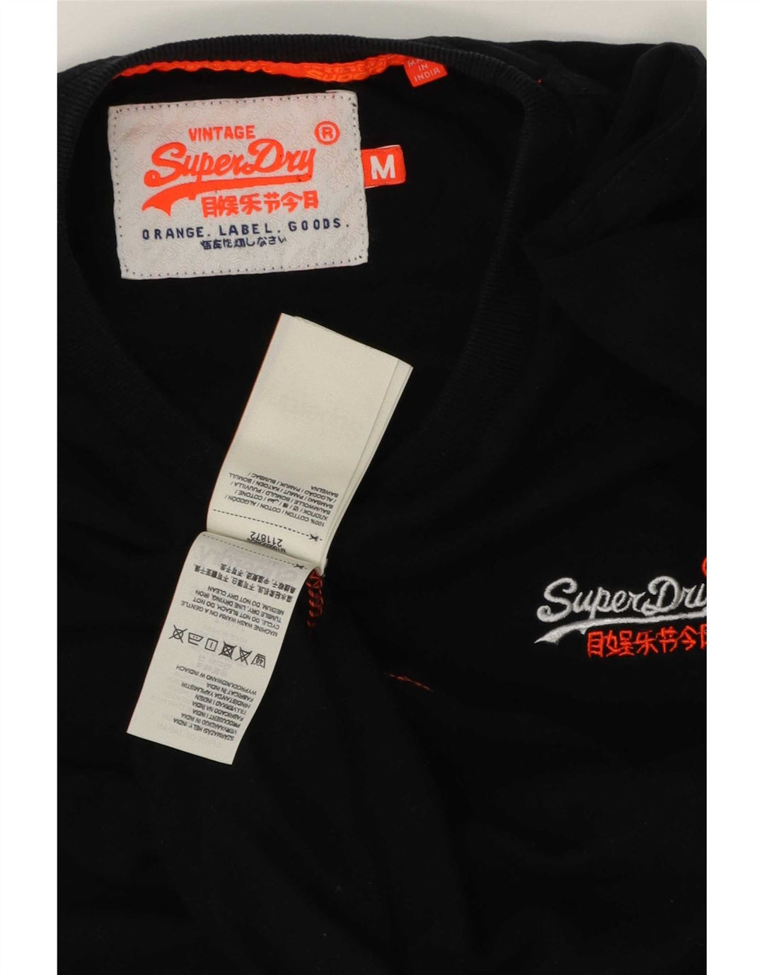 T-shirt da uomo Superdry Top in cotone nero medio
