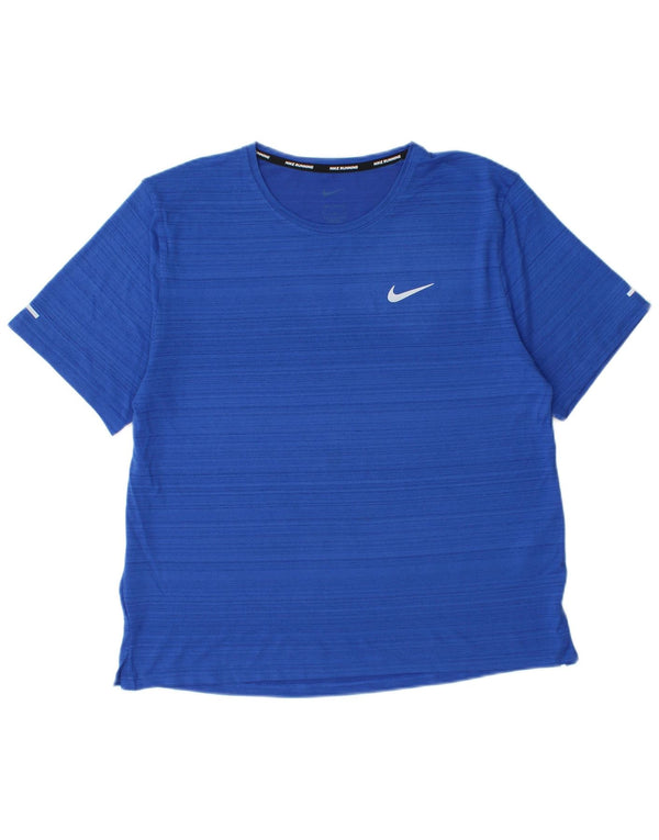 T-shirt da donna Nike Dri Fit Top UK 14 gessato blu medio