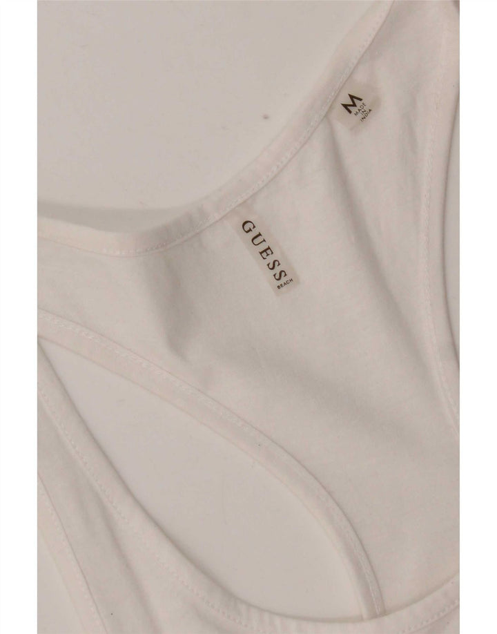 Guess Abito estivo grafico da donna UK 12 Medio Bianco