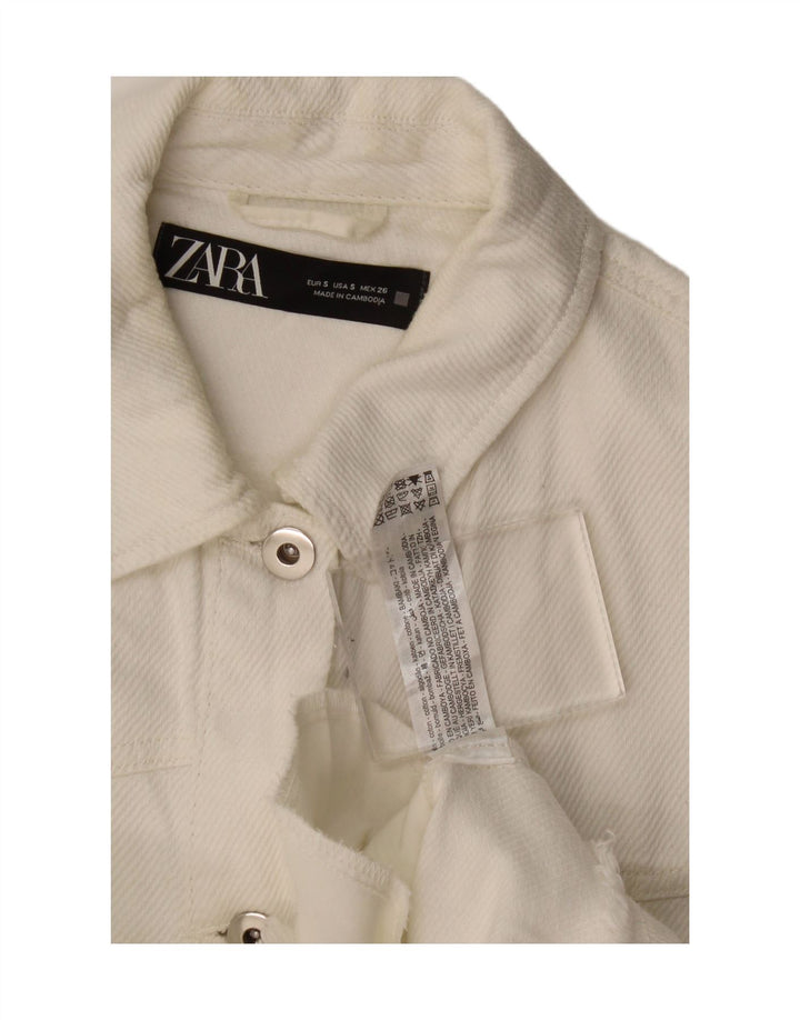 Camicia overshirt da donna Zara UK 10 piccola in cotone bianco