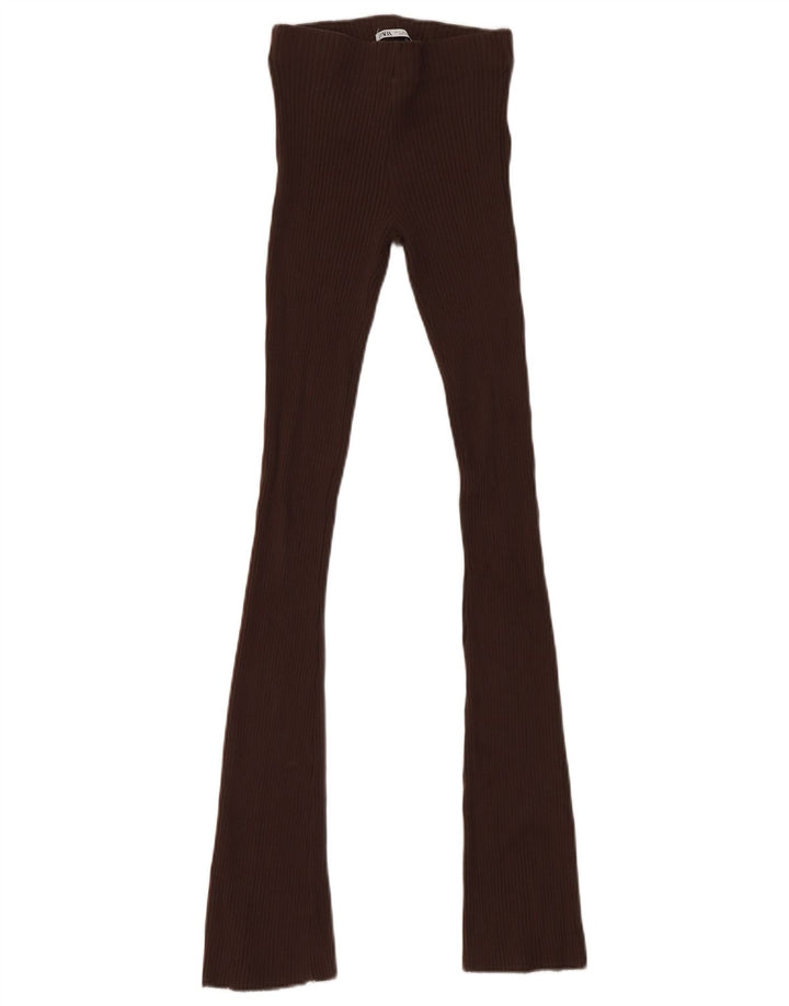 Leggings Zara da donna UK 8 piccoli in cotone marrone
