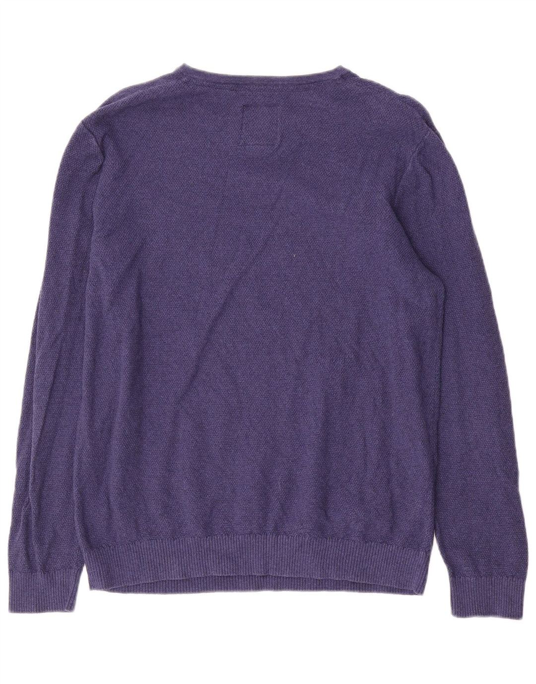 Maglione da uomo con scollo a V Fat Face in cotone blu medio