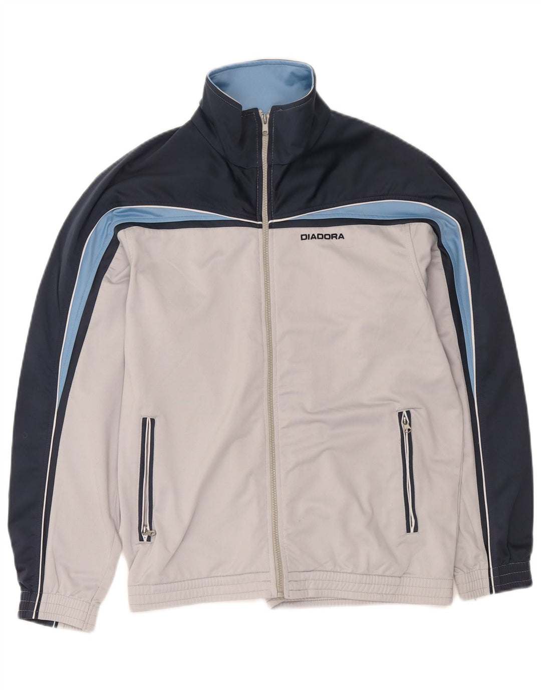 Giacca da tuta da uomo Diadora UK 40 Poliestere color block grigio medio