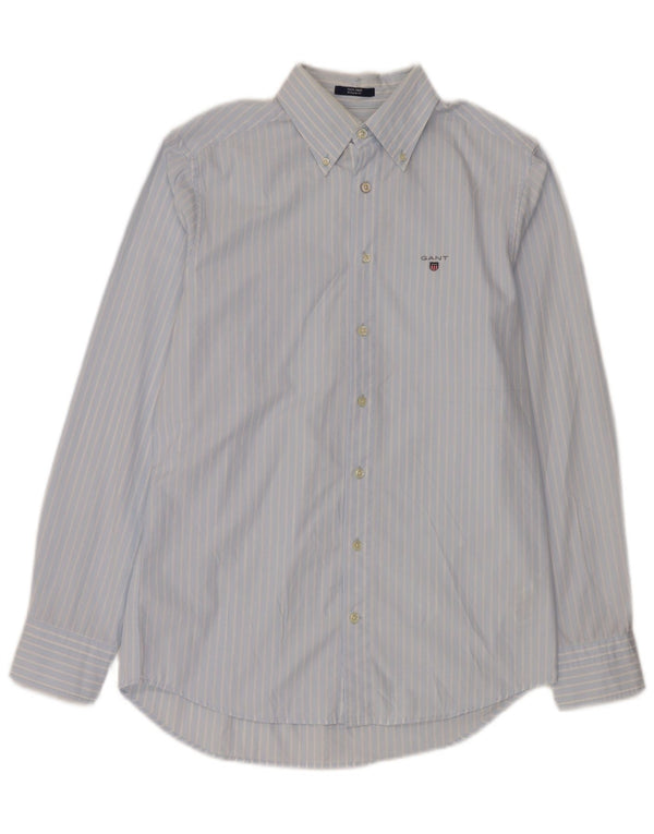 Gant Camicia da uomo vestibilità regolare taglia 37/38 15 piccolo cotone gessato blu