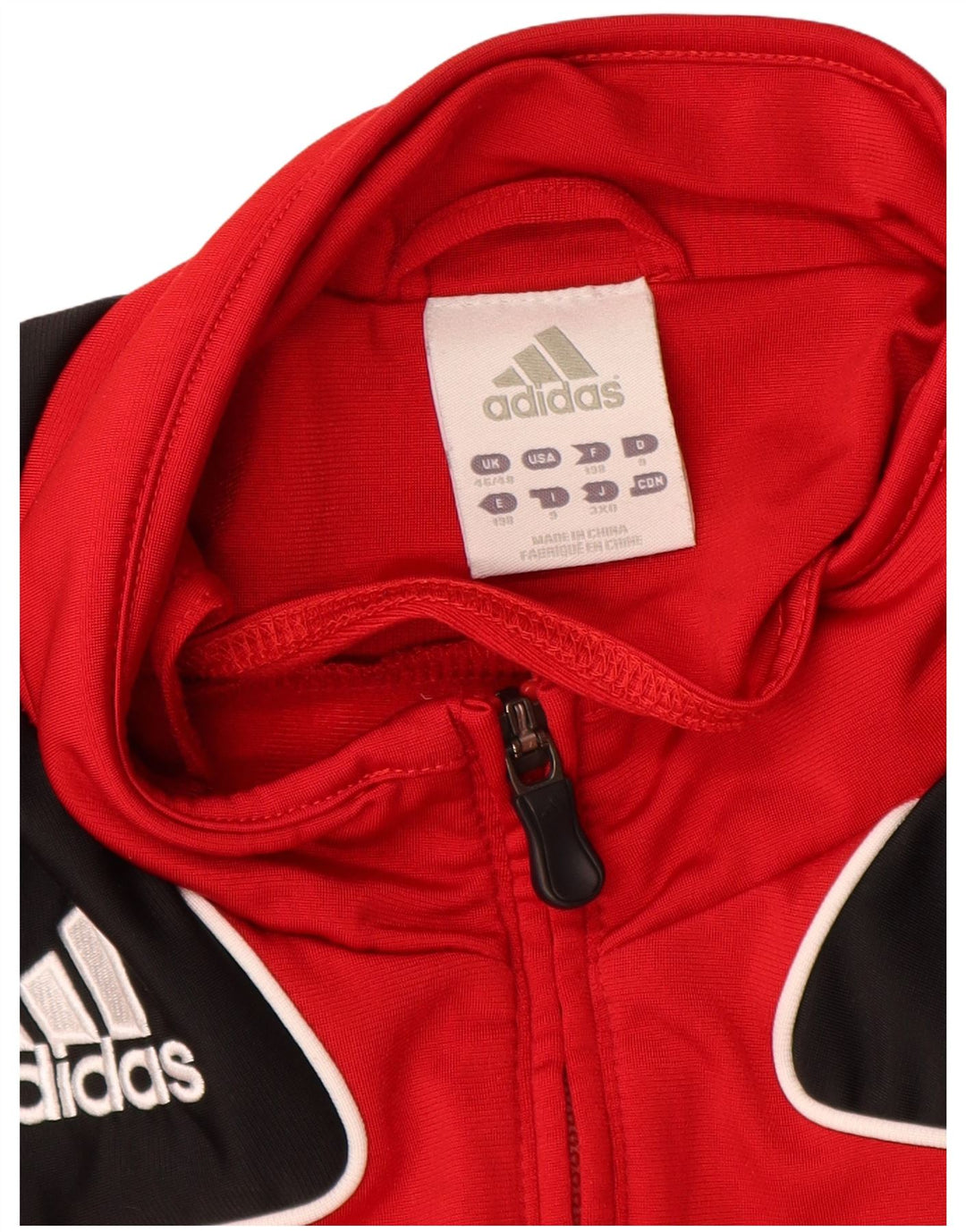 Giacca da tuta da uomo Adidas UK 46/48 XL Poliestere color block rosso