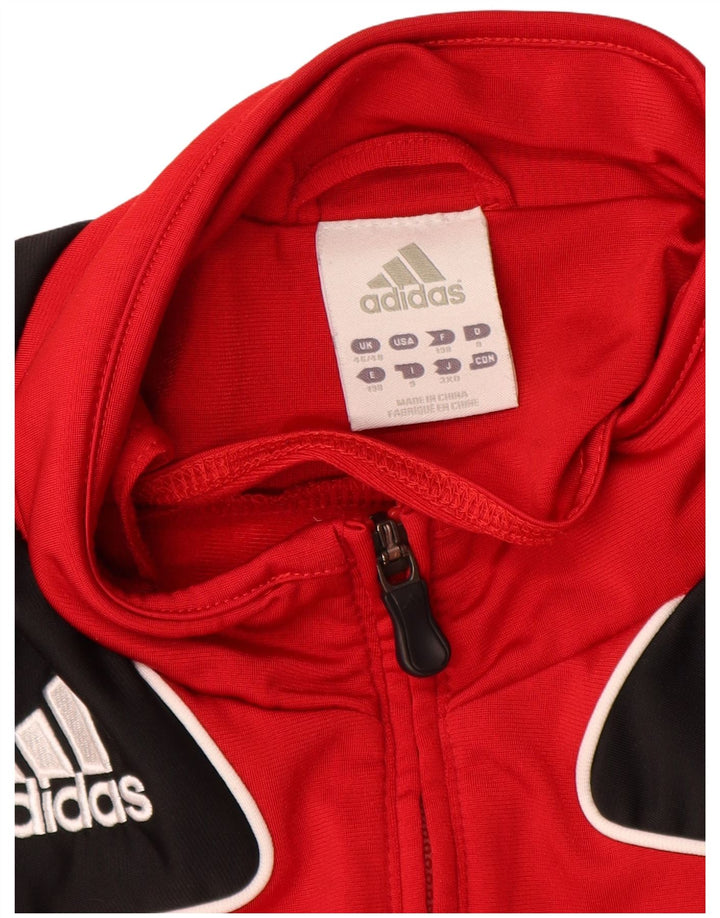 Giacca da tuta da uomo Adidas UK 46/48 XL Poliestere color block rosso