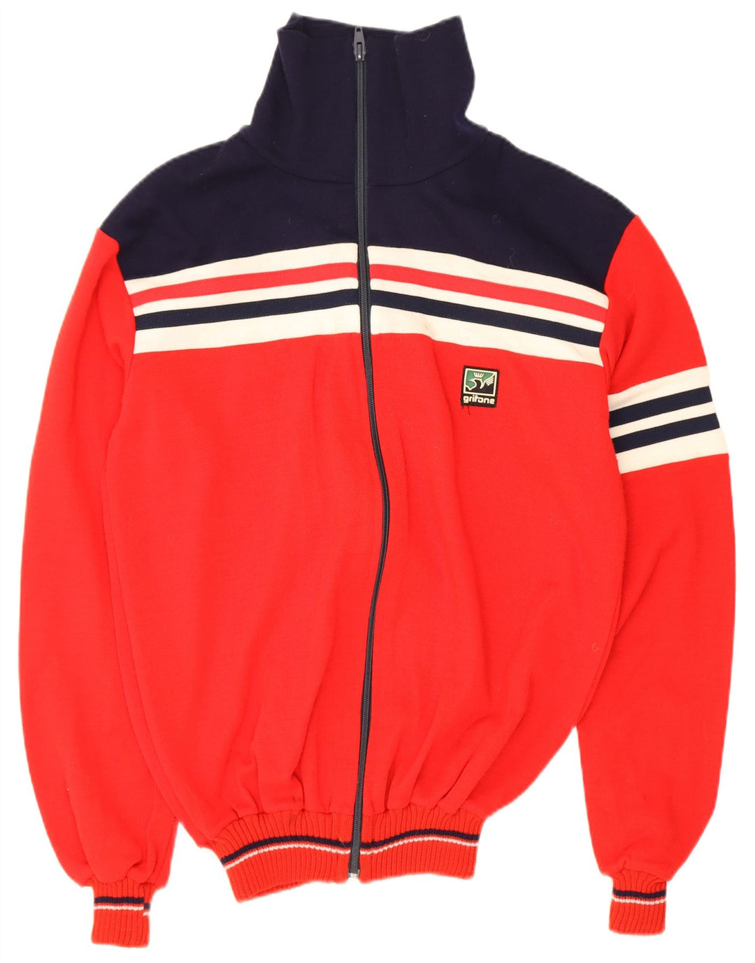 Maglione cardigan con zip intera da uomo Grifone IT 50 Acrilico color block rosso medio