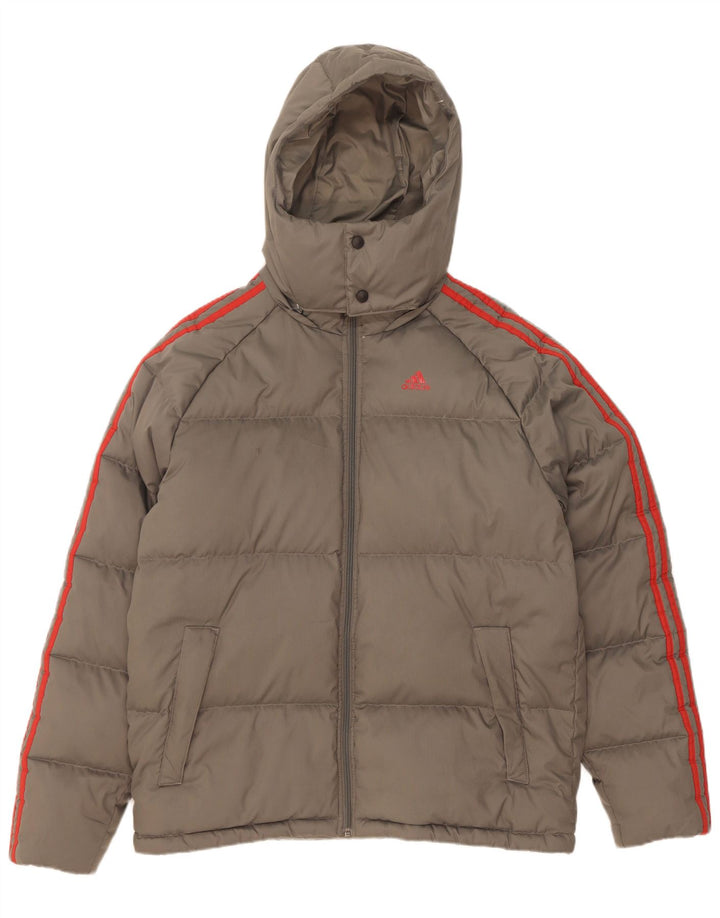 Giacca imbottita con cappuccio da uomo Adidas UK 36 piccola grigia