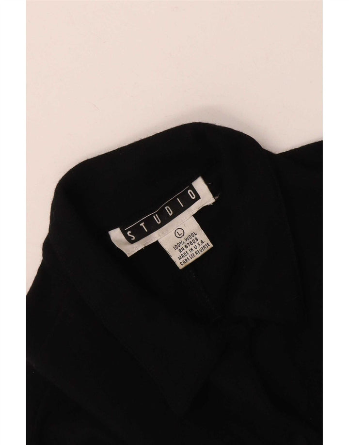 Camicia Studio da donna a maniche lunghe vestibilità regolare UK 14 Large Black Wool Classic