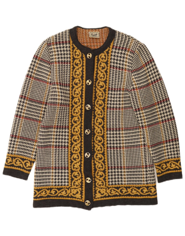 Maglione cardigan da donna Liola UK 12 Lana pied de poule multicolore medio