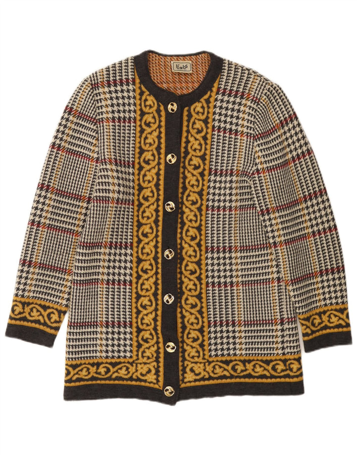 Maglione cardigan da donna Liola UK 12 Lana pied de poule multicolore medio